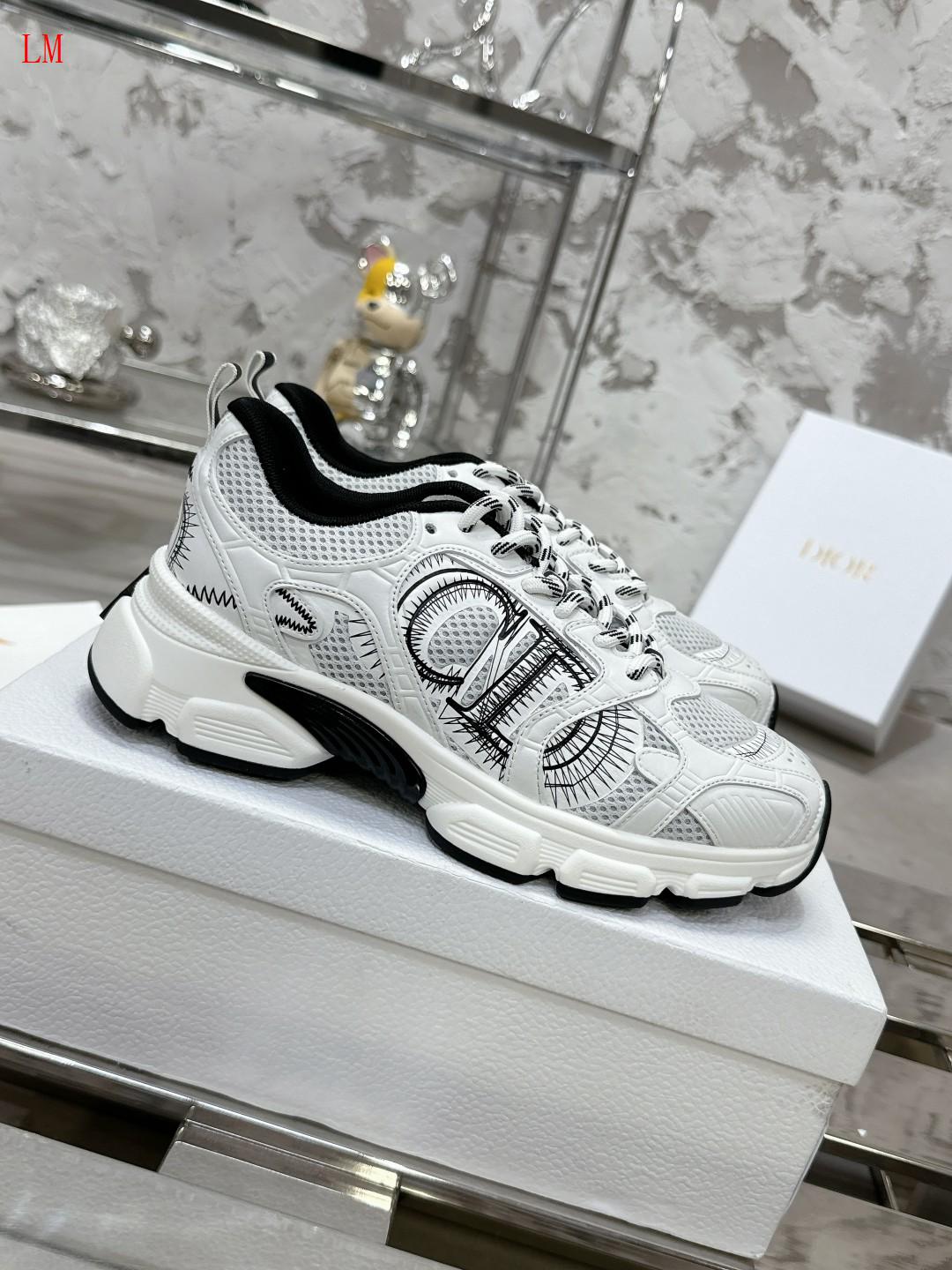 Dior Chrono Sneaker "Mesh with White and Black Leather"
