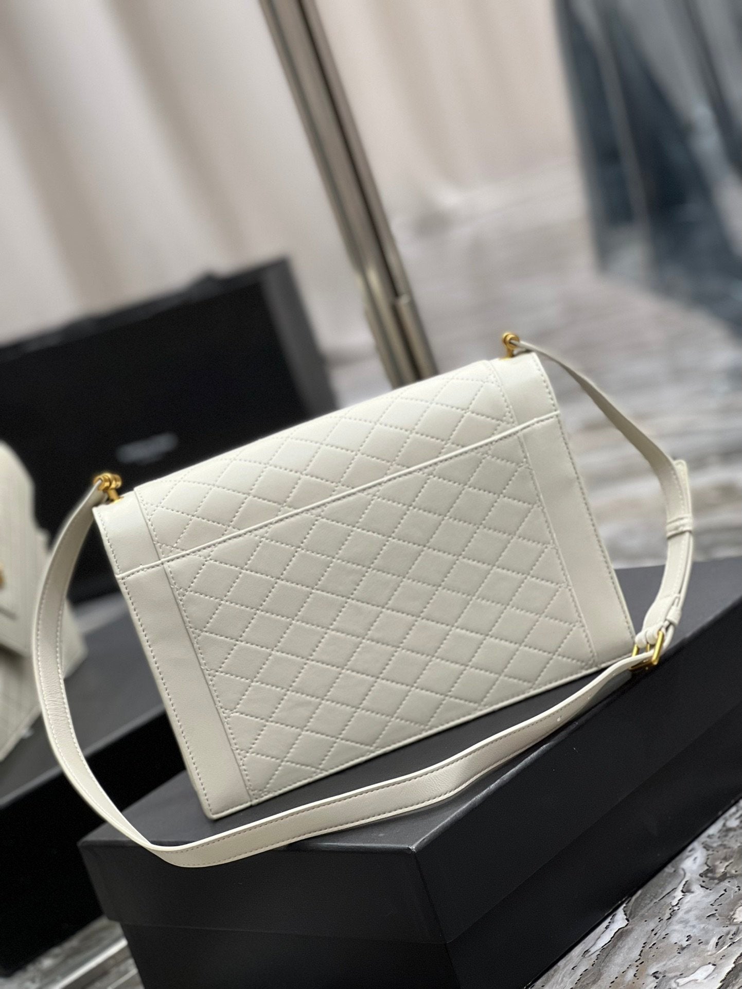 YSL "Mini Quilted Lambskin Monogram Gaby Crossbody Bag"