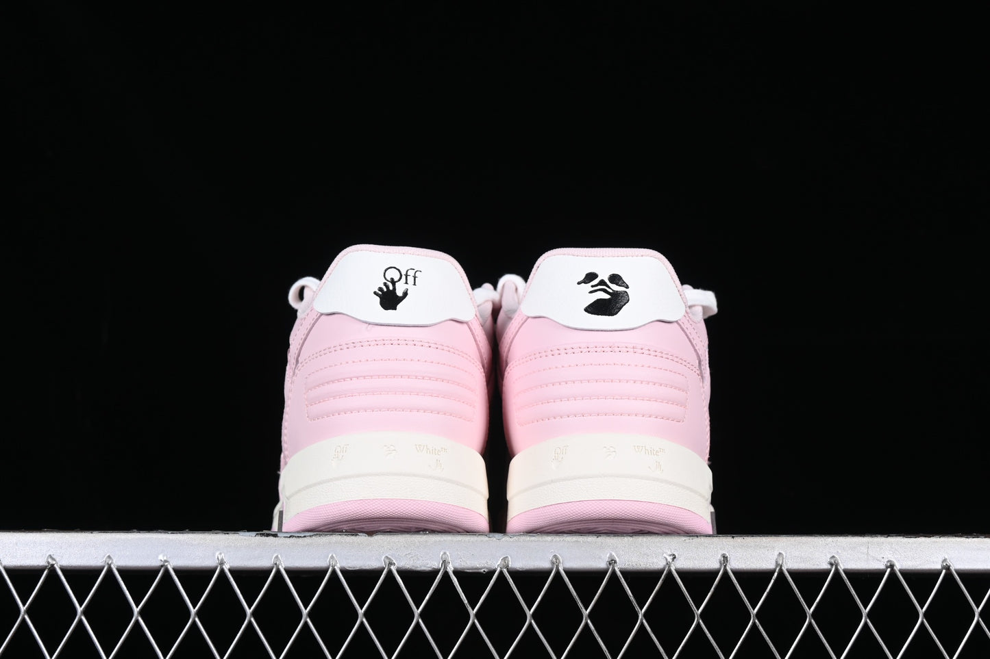 Out of office lace up „Pink white"