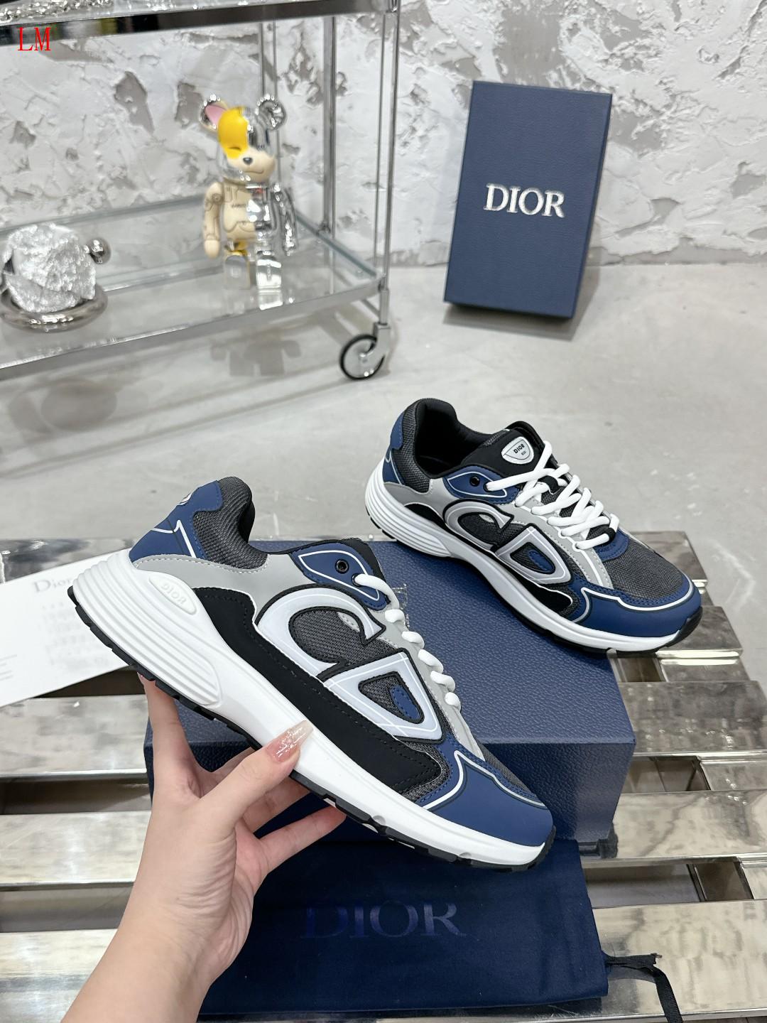 Dior B30 "Anthracite Gray Mesh with Black, Blue and Dior Gray Technical Fabric"