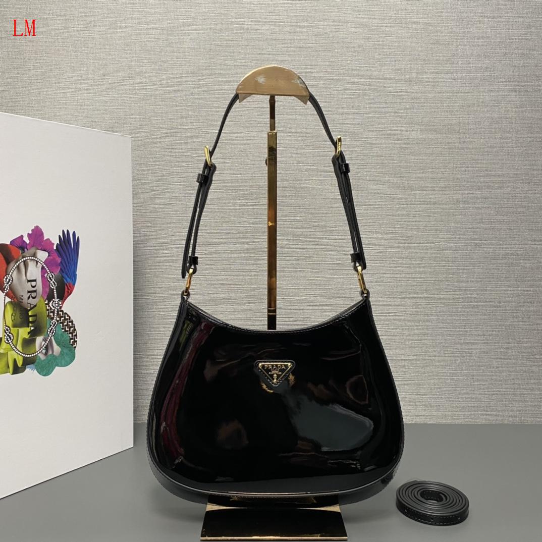 Prada "Black Cleo Patent Leather Bag"