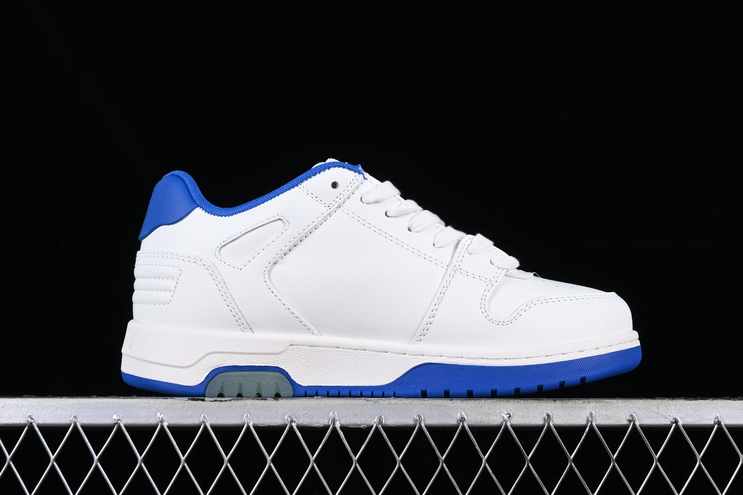 Out of office lace up „White Blue"
