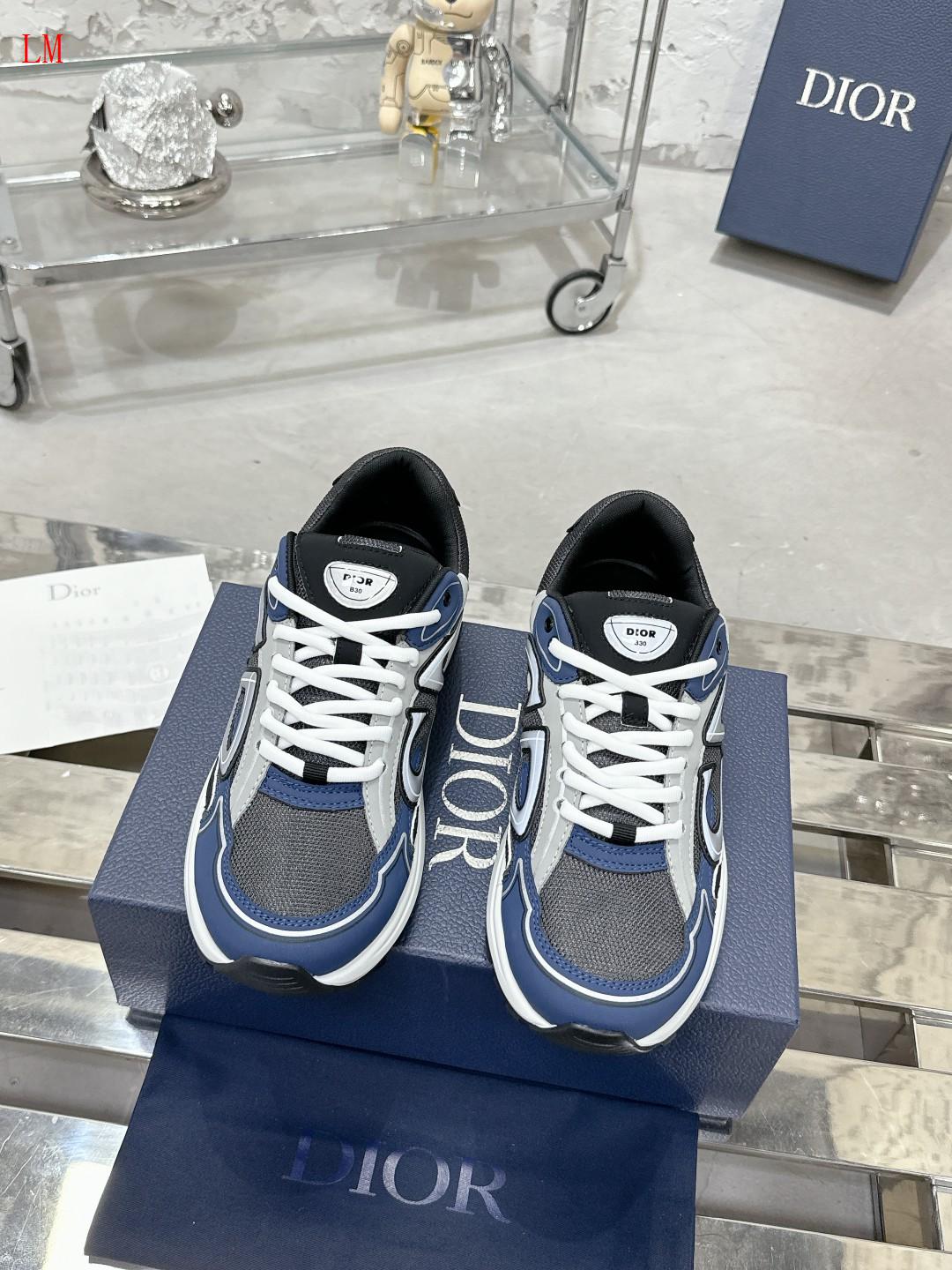 Dior B30 "Anthracite Gray Mesh with Black, Blue and Dior Gray Technical Fabric"