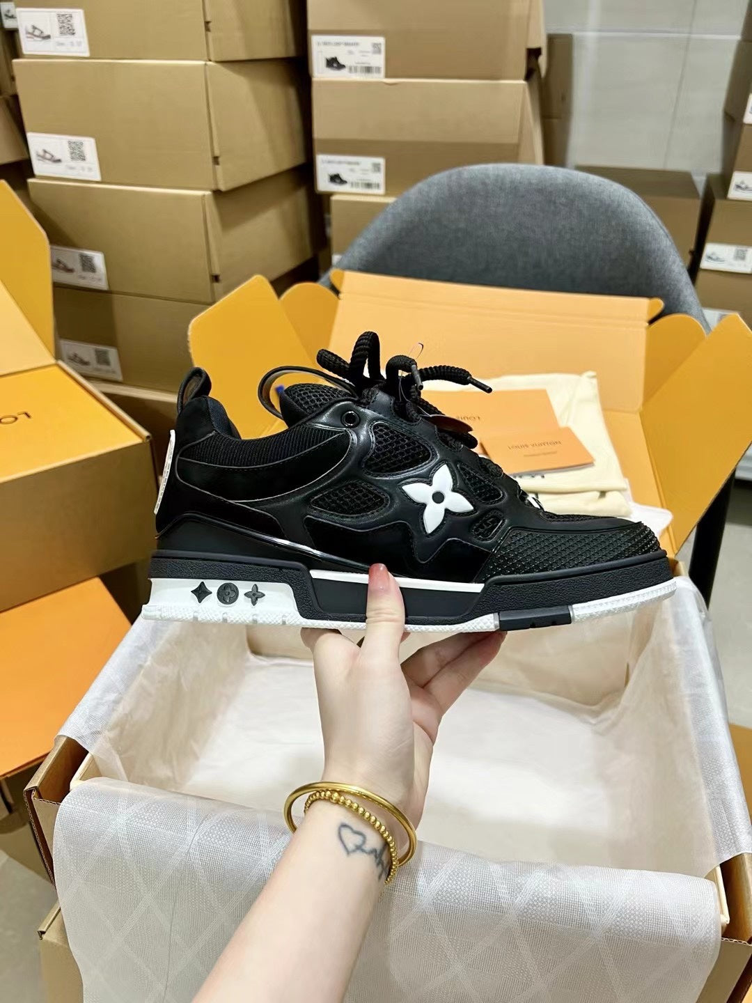 Louis Vuitton Skate Sneaker 'Black White'