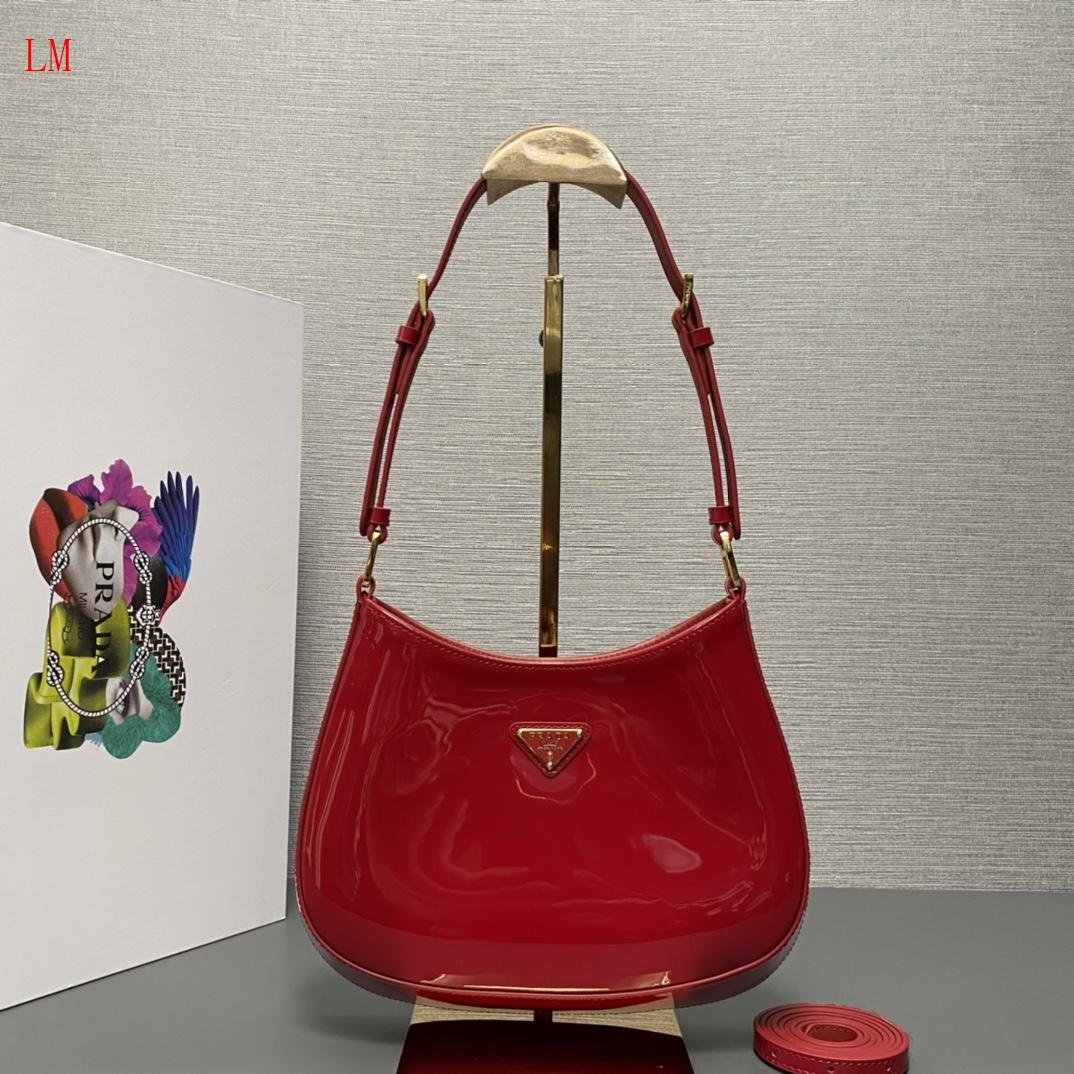 Prada "Red Cleo Patent Leather Bag"
