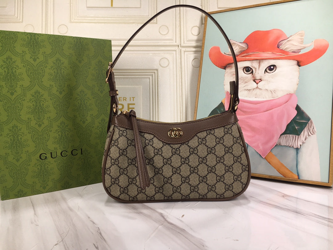 Gucci "ophidia small shoulder bag in beige and brown GG"