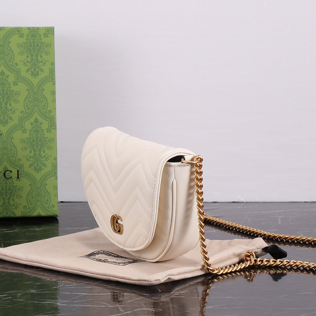 Gucci "Mini GG Marmont Cross Body Bag White"
