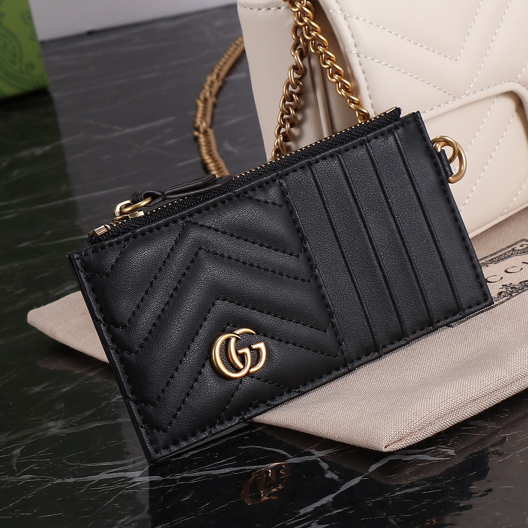 GUCCI "Calfskin Matelasse Super Mini GG Marmont Shoulder Bag White"