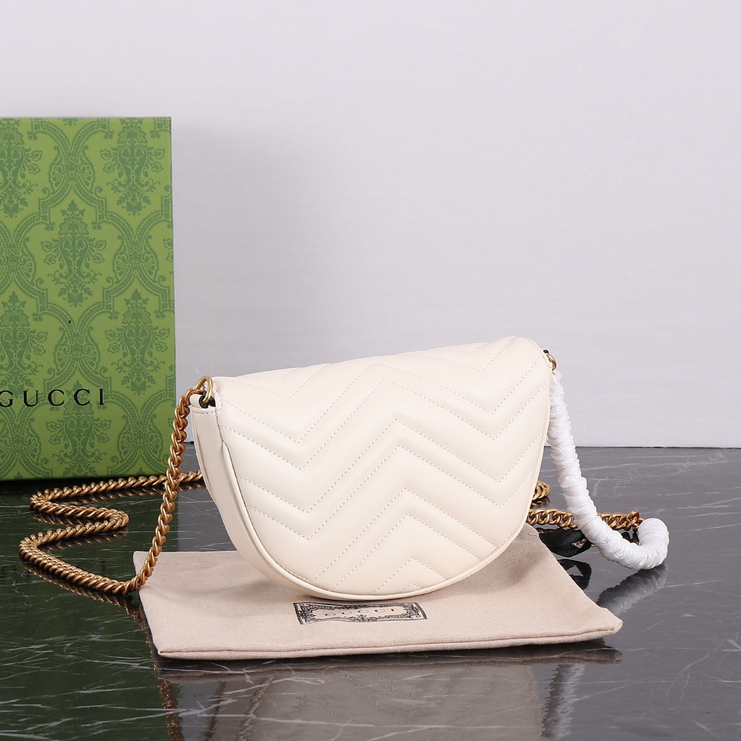 Gucci "Mini GG Marmont Cross Body Bag White"