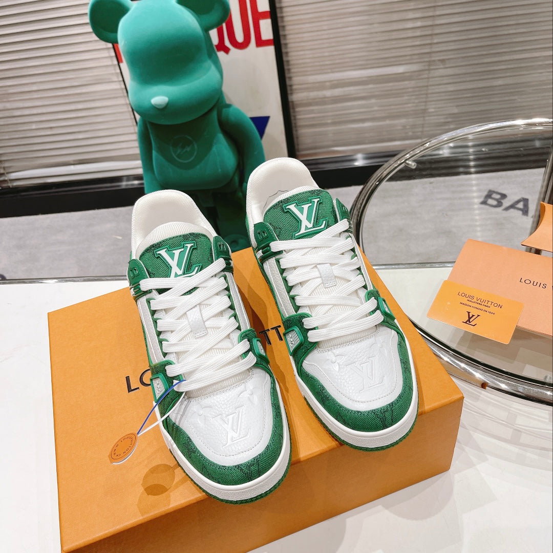 Louis Vuitton Trainer Low "Green Monogram Denim"