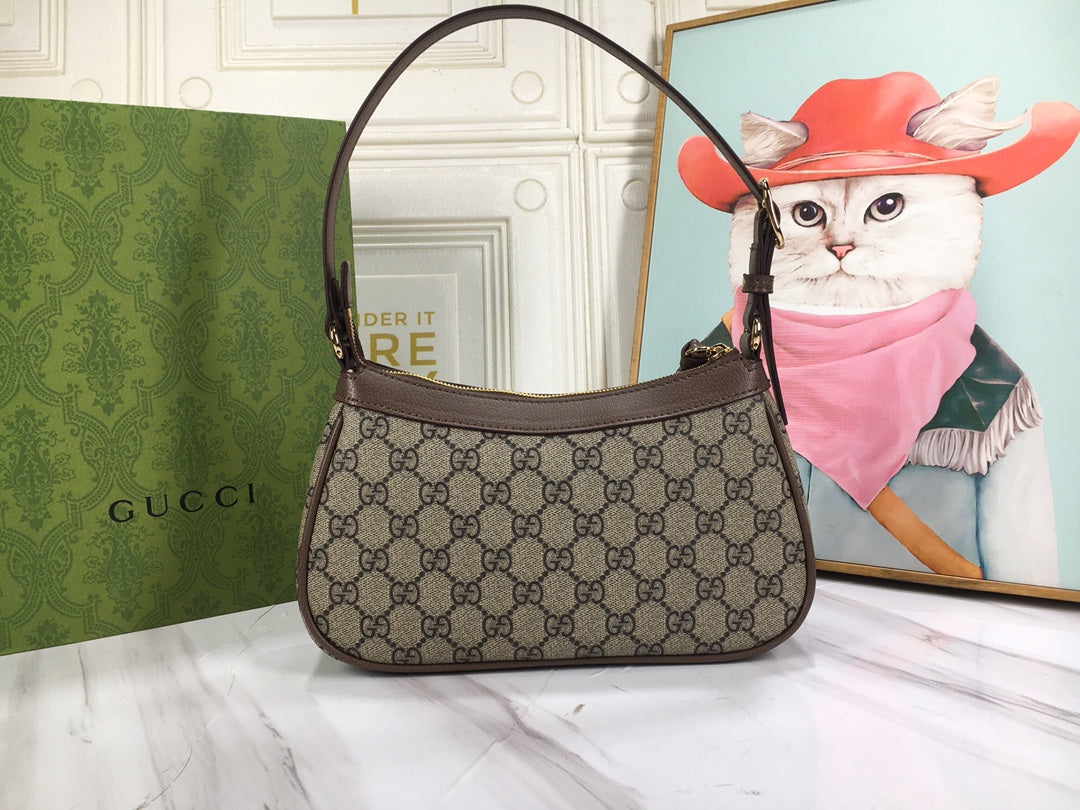 Gucci "ophidia small shoulder bag in beige and brown GG"