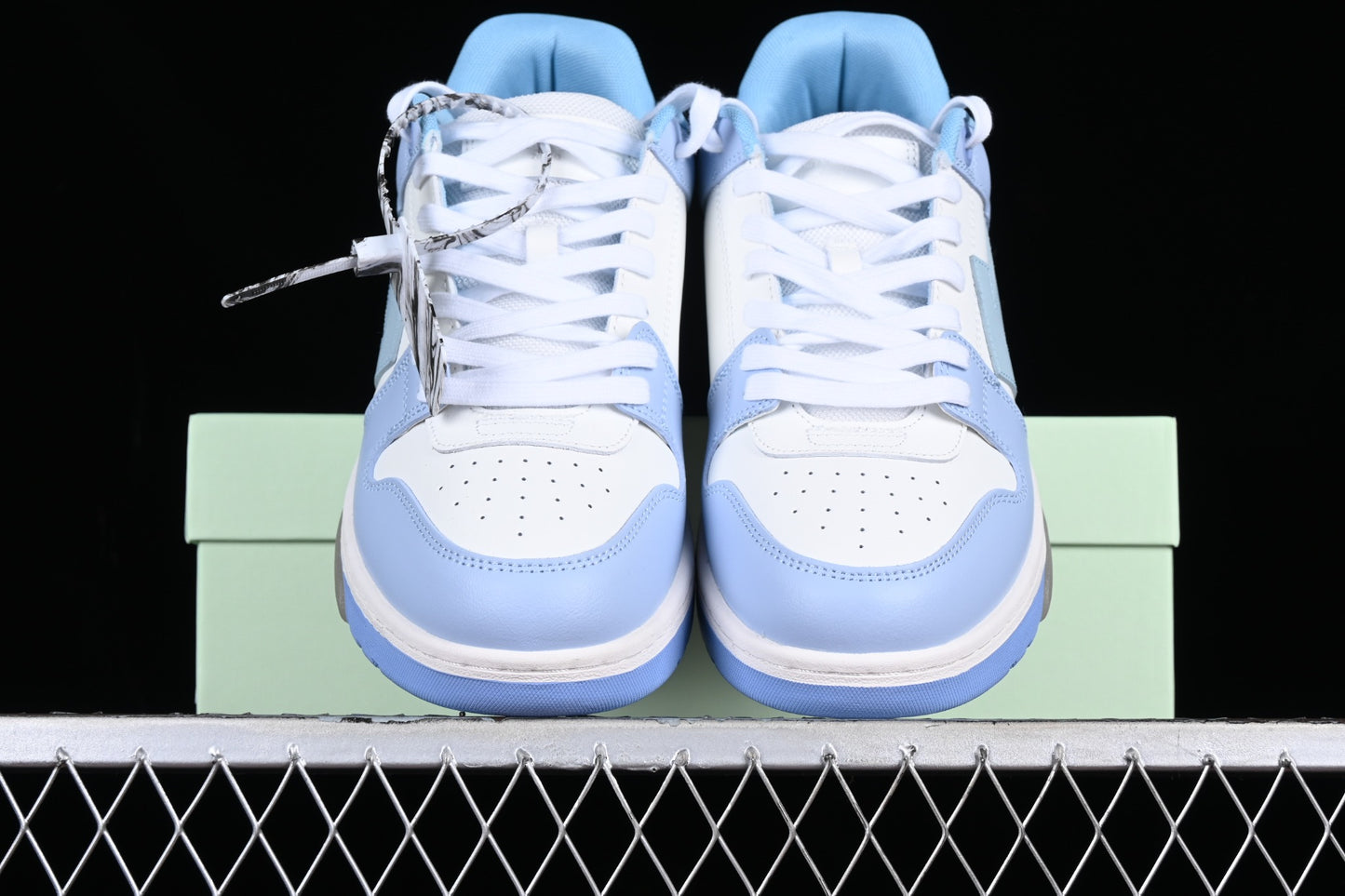 Out of office lace up „Light Blue White"