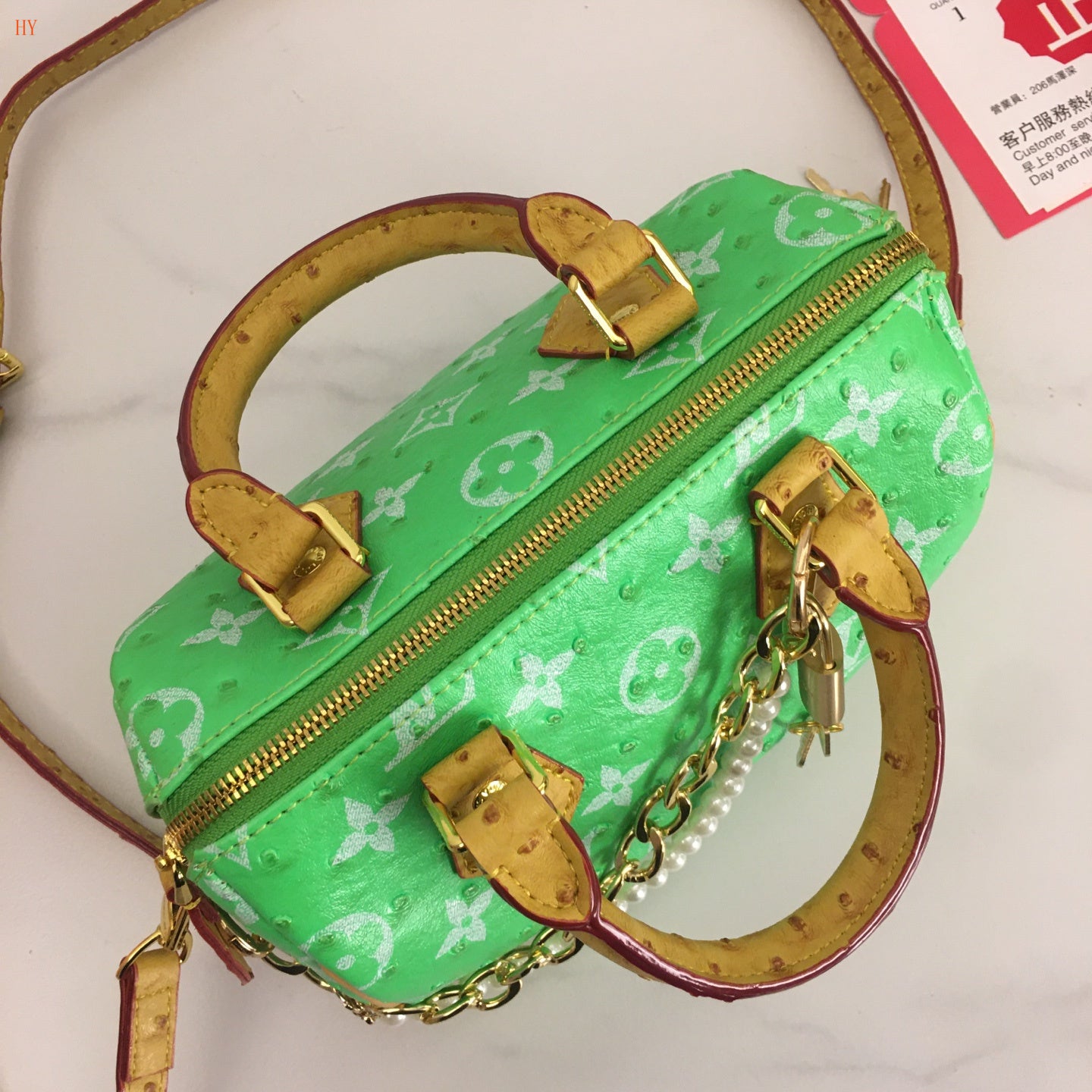 Louis Vuitton "Speedy P9 Ostrich Leather"