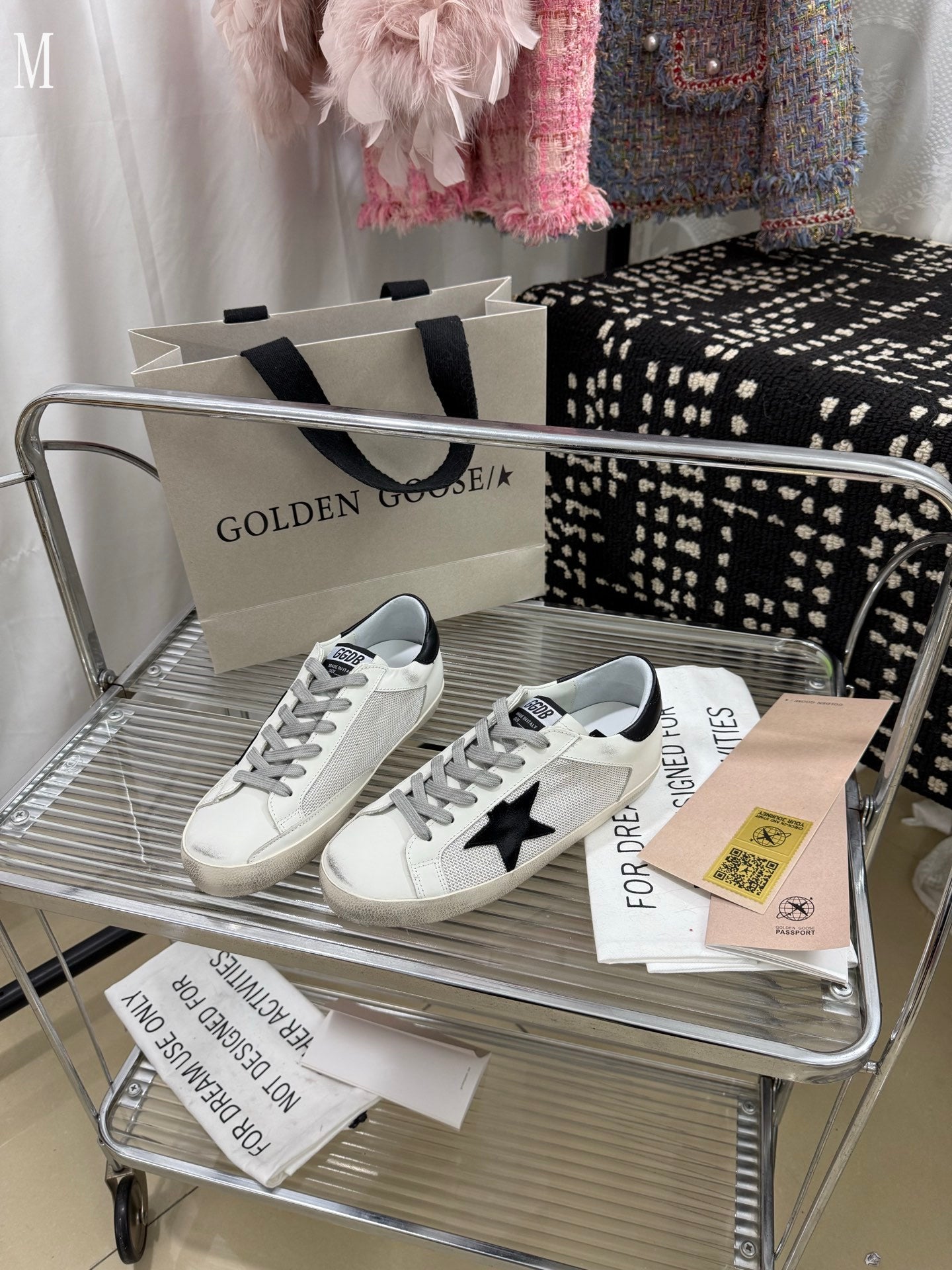 Golden Goose "White Mesh and Leather Superstar Lace Up"