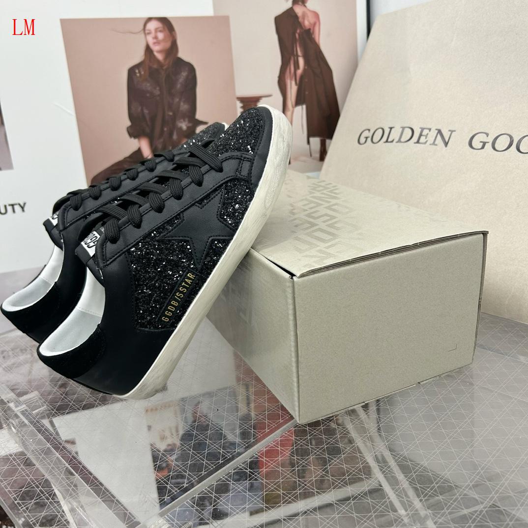 Golden Goose "Black Nappa and glitter with glossy black leather Star"
