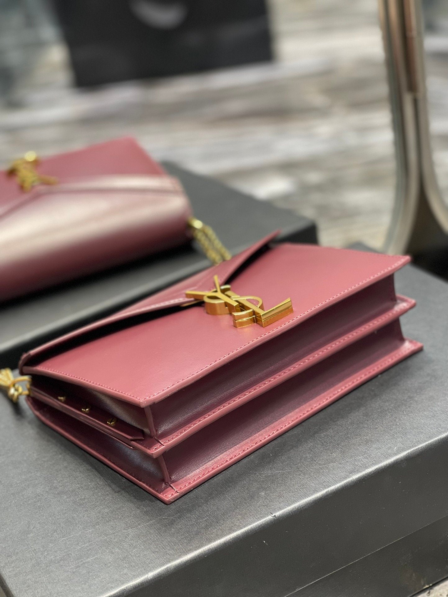 YSL "Cassandra Purple Monogram Crossbody"