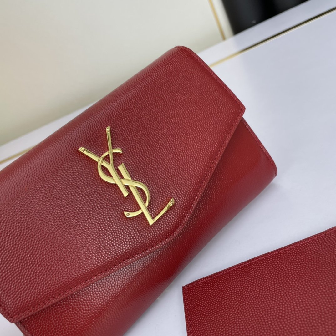 YSL "Uptown Clutch Bag Red"