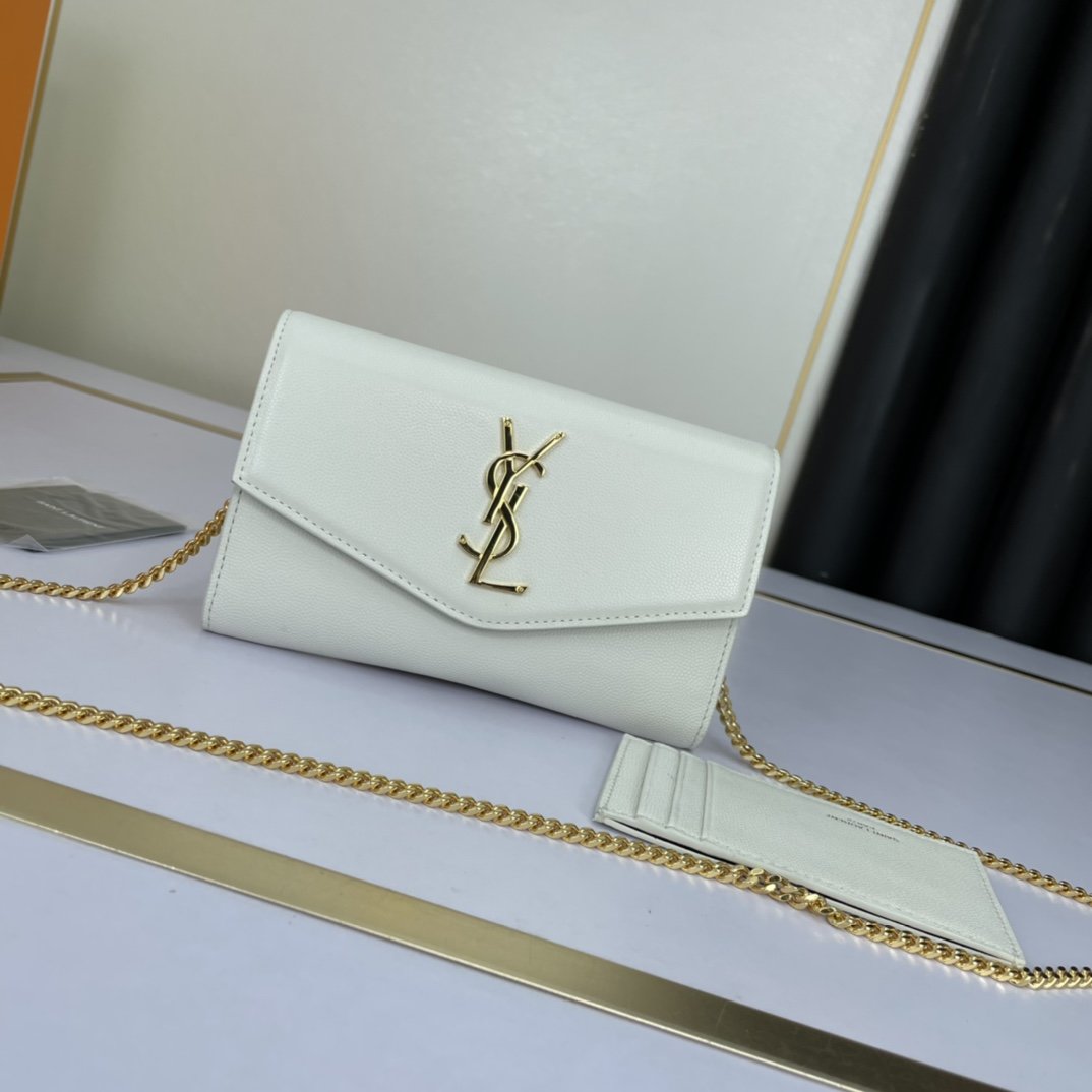 YSL "Uptown Clutch Bag White"