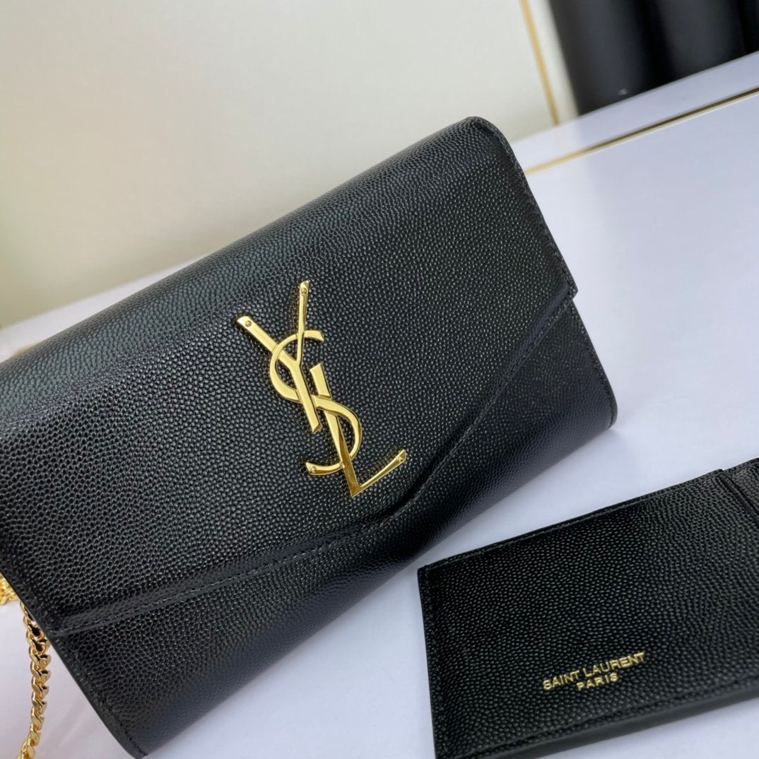 YSL "Uptown Clutch Bag Black"