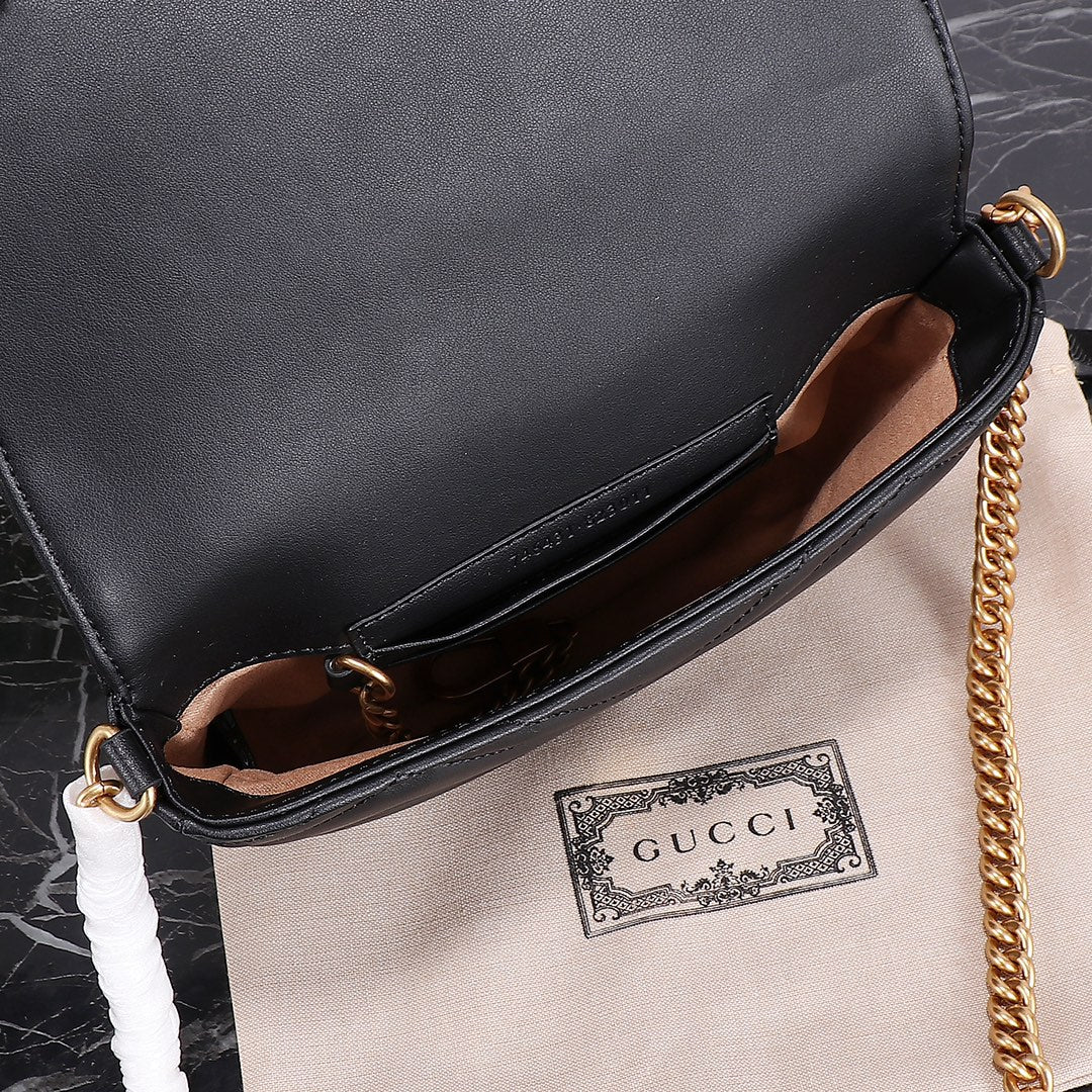 Gucci "Mini GG Marmont Cross Body Bag Black"