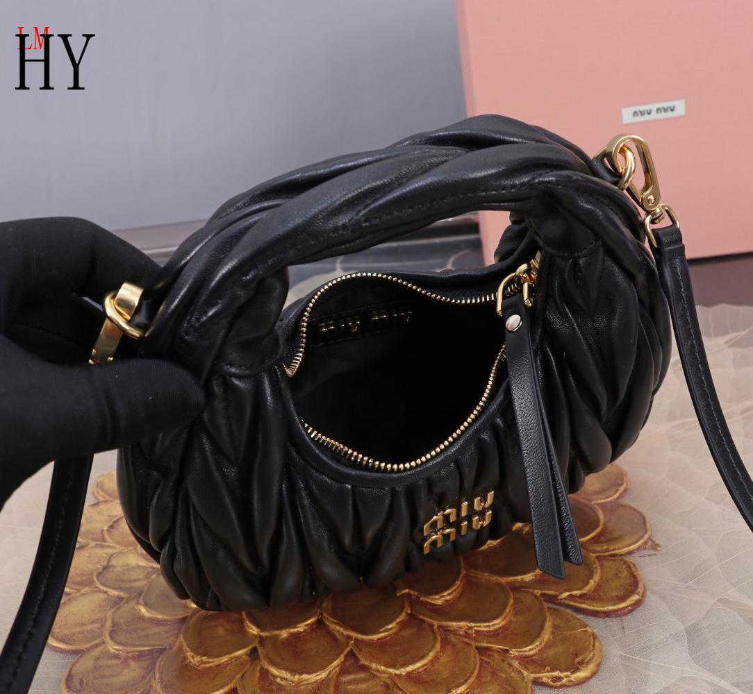 Miu Miu "Black Wander matelassé leather shoulder bag"