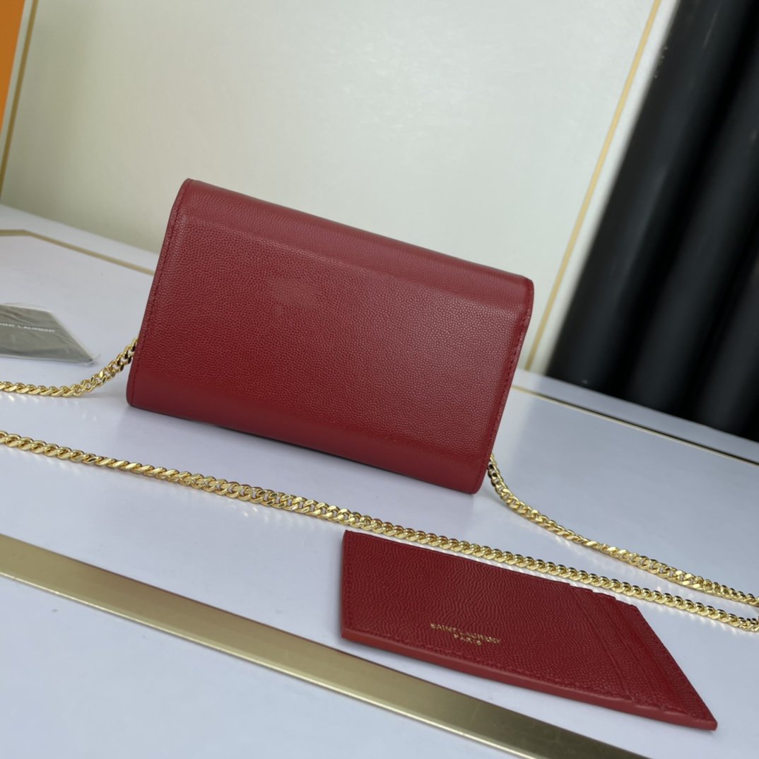 YSL "Uptown Clutch Bag Red"