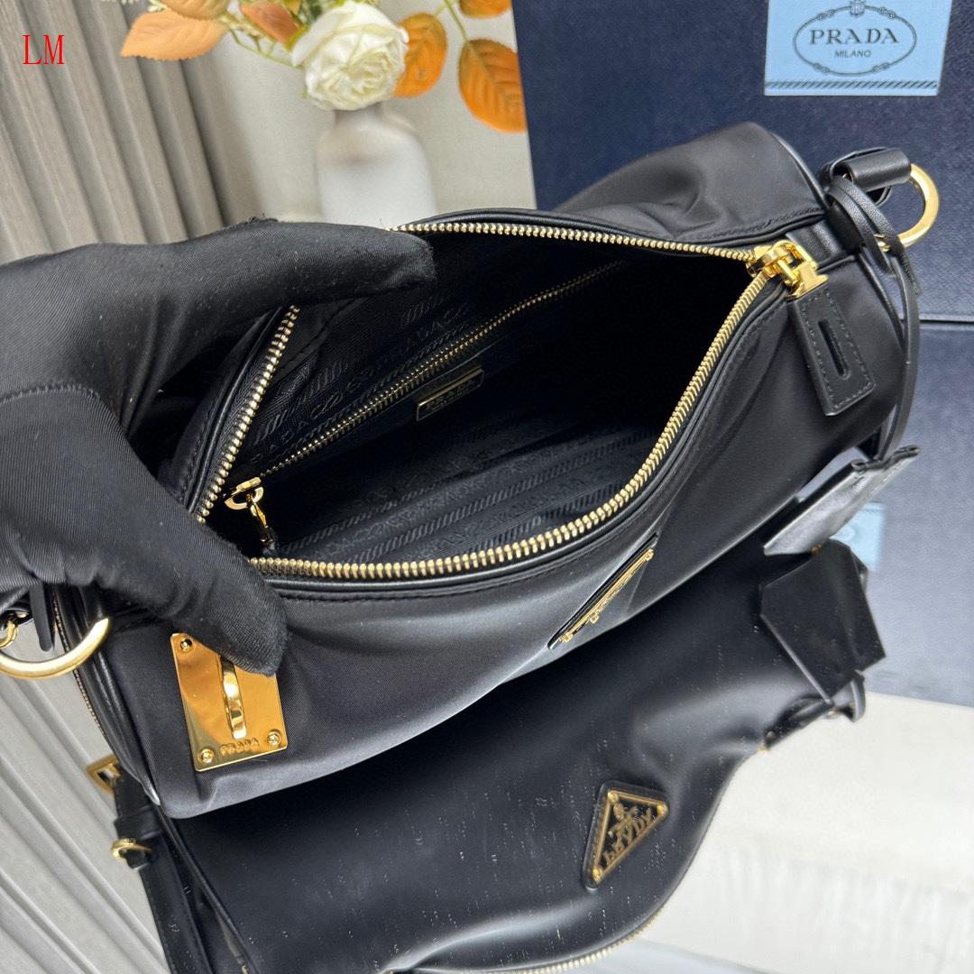 Prada "Medium Black Leather Shoulder Bag"