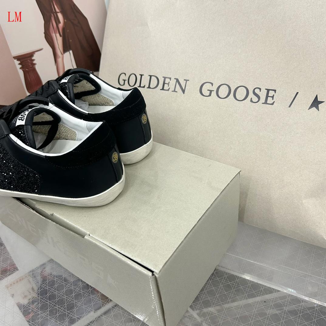 Golden Goose "Black Nappa and glitter with glossy black leather Star"