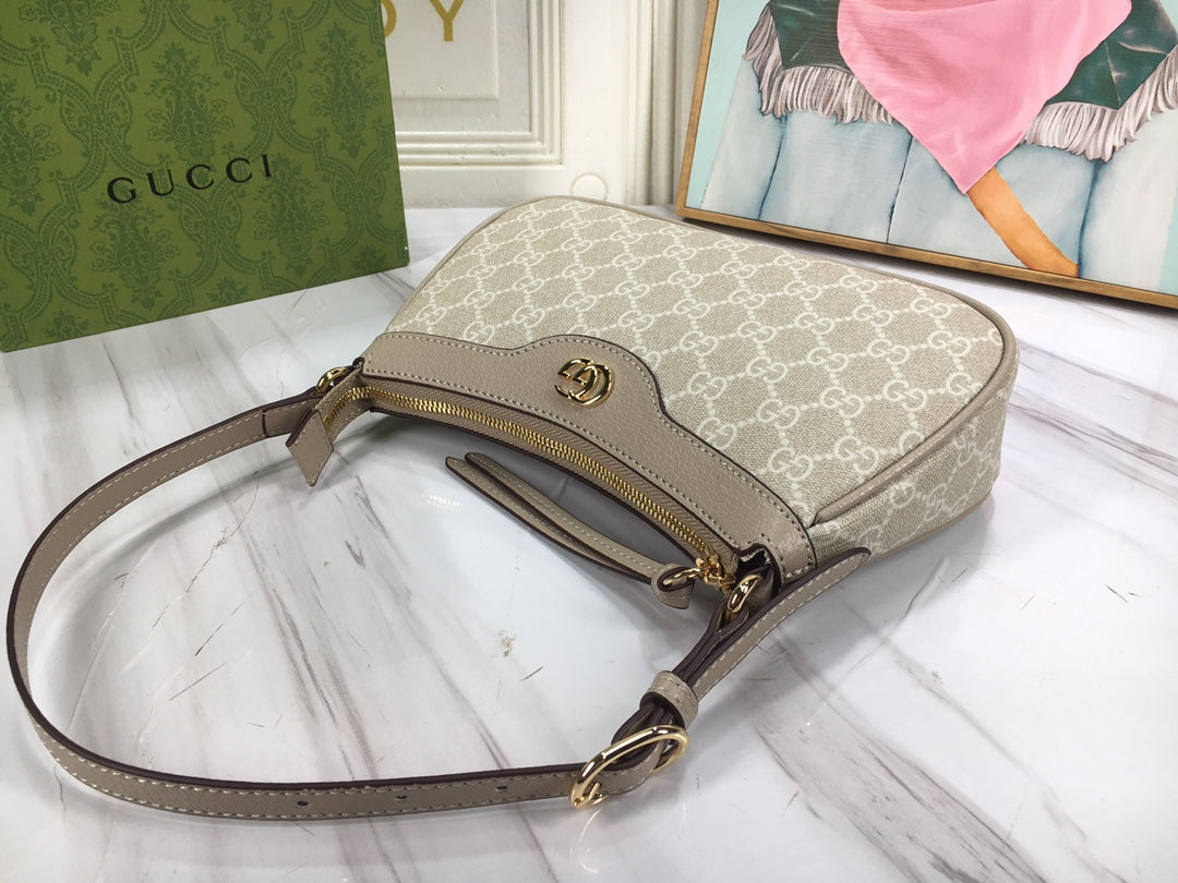 Gucci "ophidia small shoulder bag in beige and white GG"