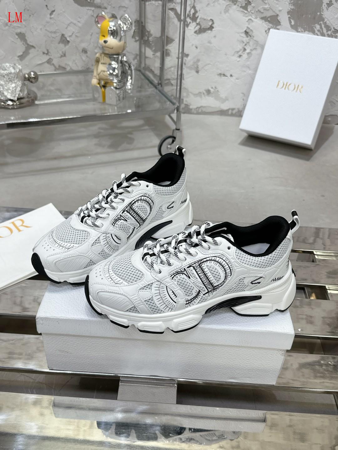 Dior Chrono Sneaker "Mesh with White and Black Leather"