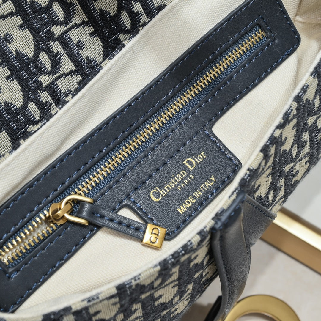Dior "Blue Oblique Jacquard Saddle Bag"