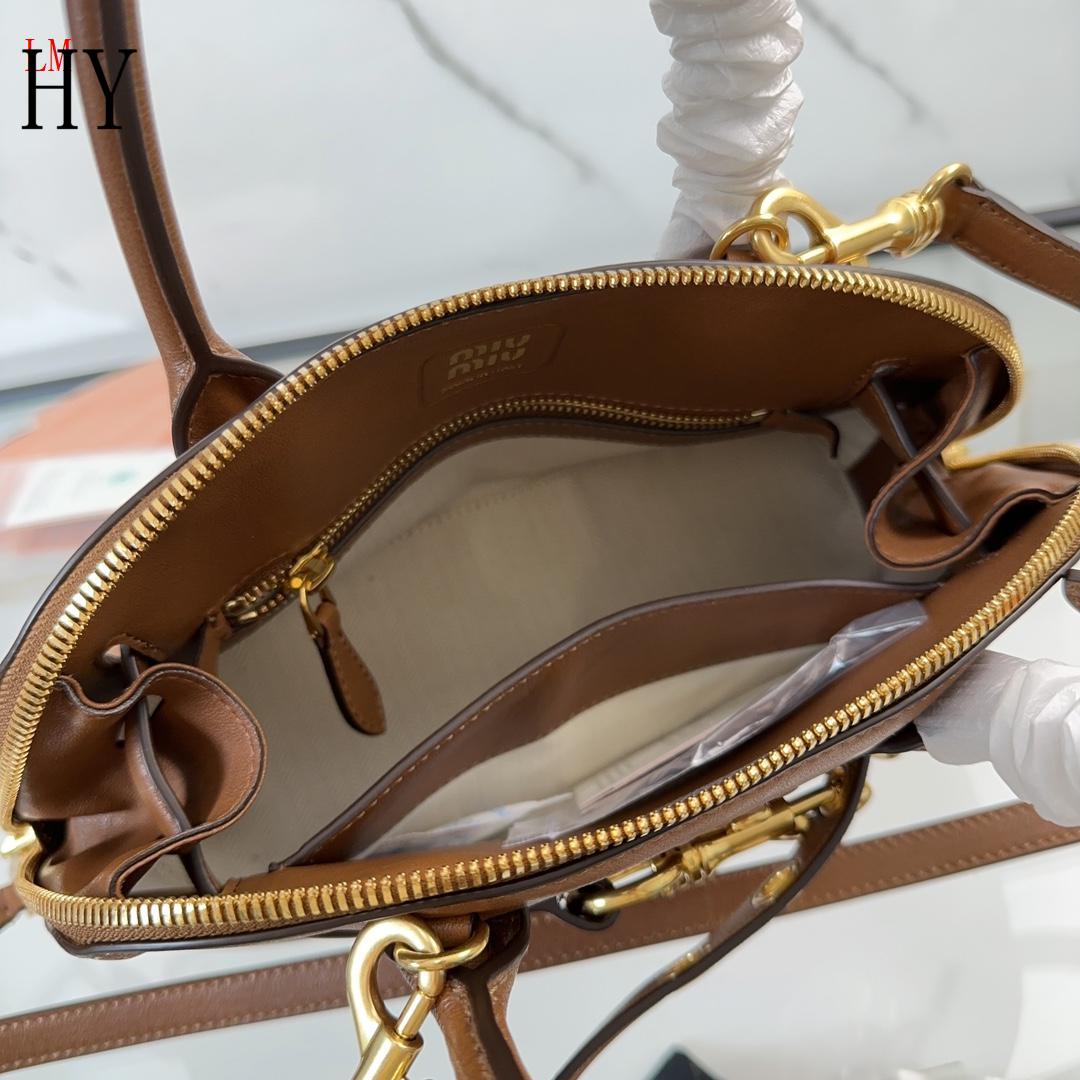 Miu Miu "Black Aventure Leather Top Brown"