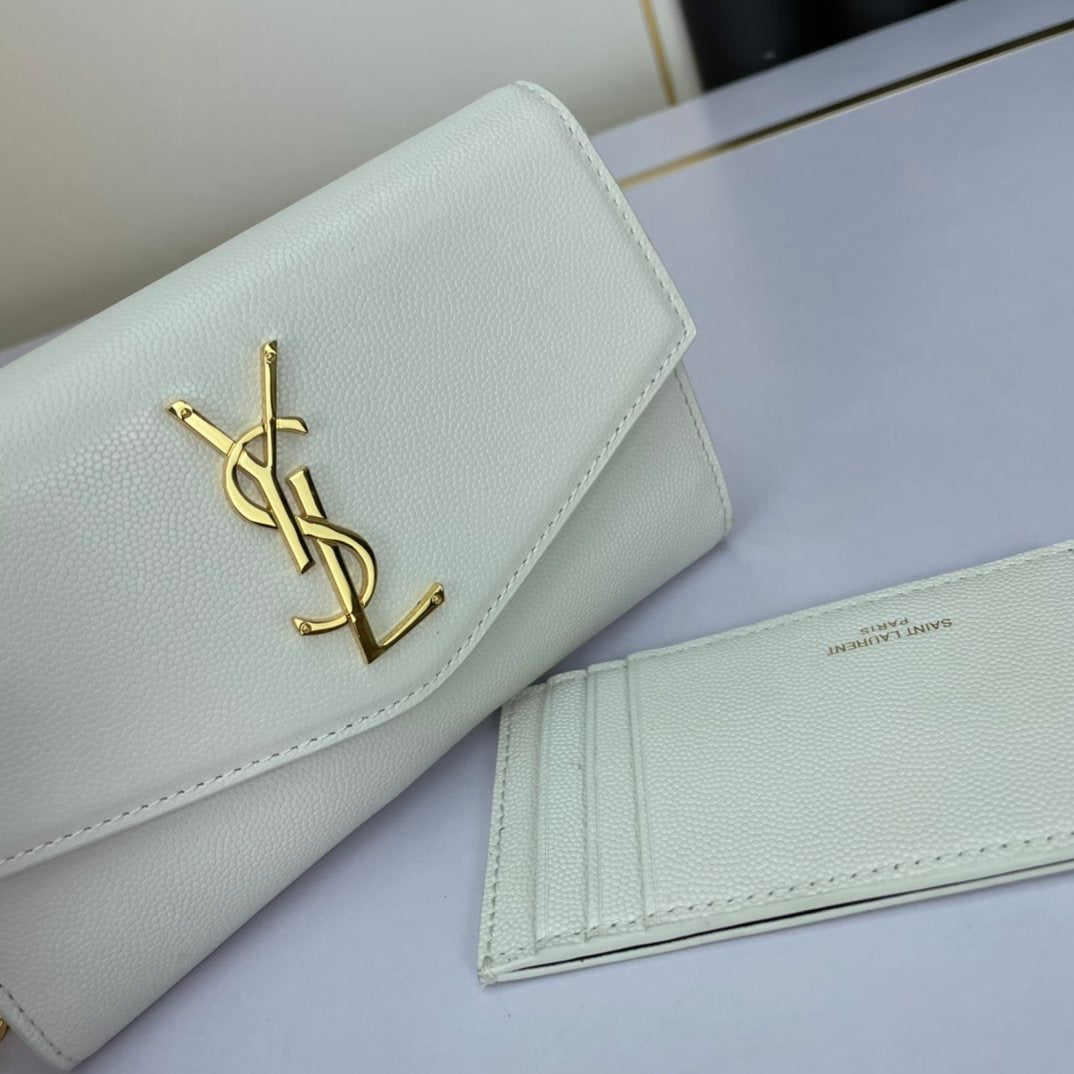 YSL "Uptown Clutch Bag White"