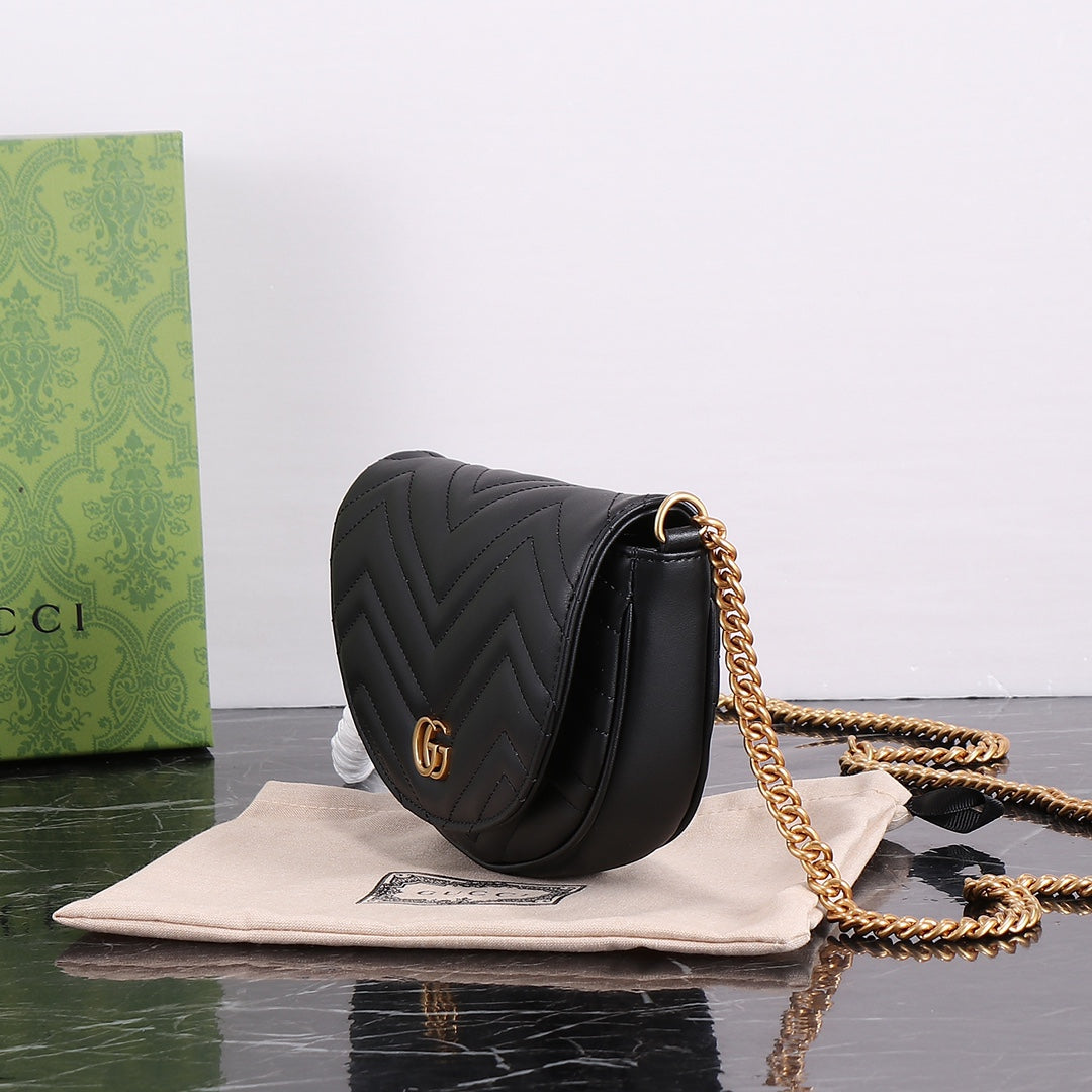Gucci "Mini GG Marmont Cross Body Bag Black"