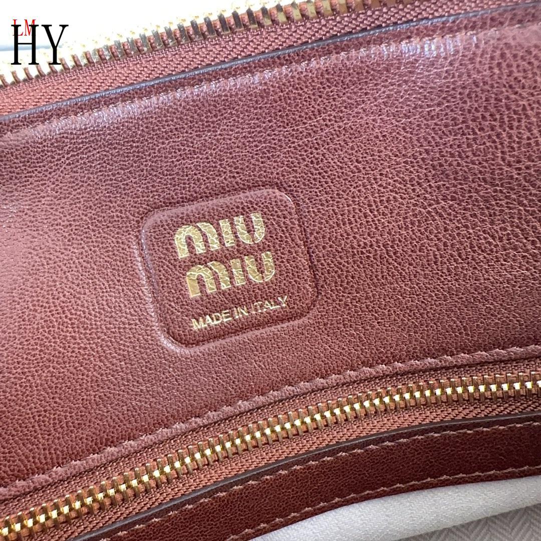 Miu Miu "Black Aventure Leather Top Dark Brown"