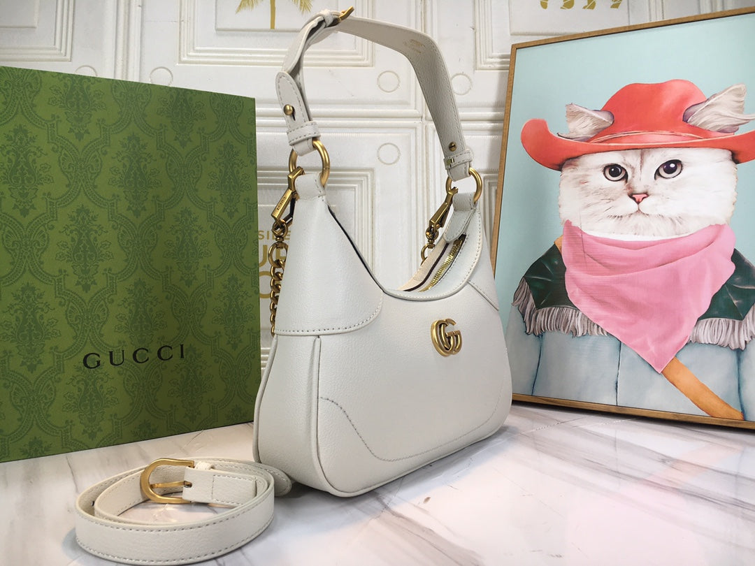 Gucci "Aphrodite Small Shoulder Bag GG White"