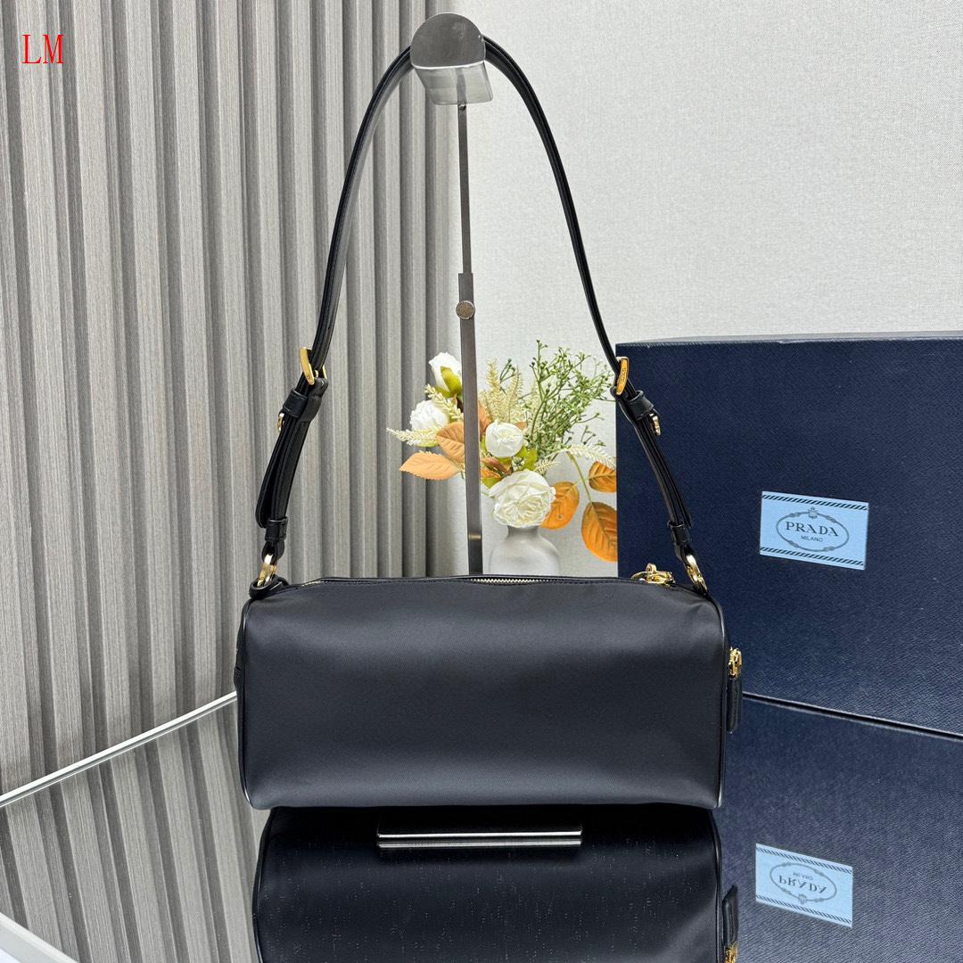 Prada "Medium Black Leather Shoulder Bag"