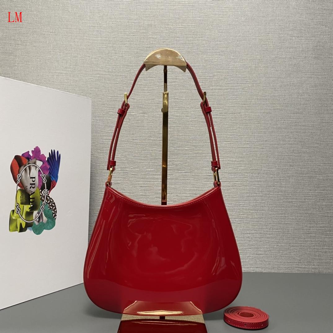 Prada "Red Cleo Patent Leather Bag"