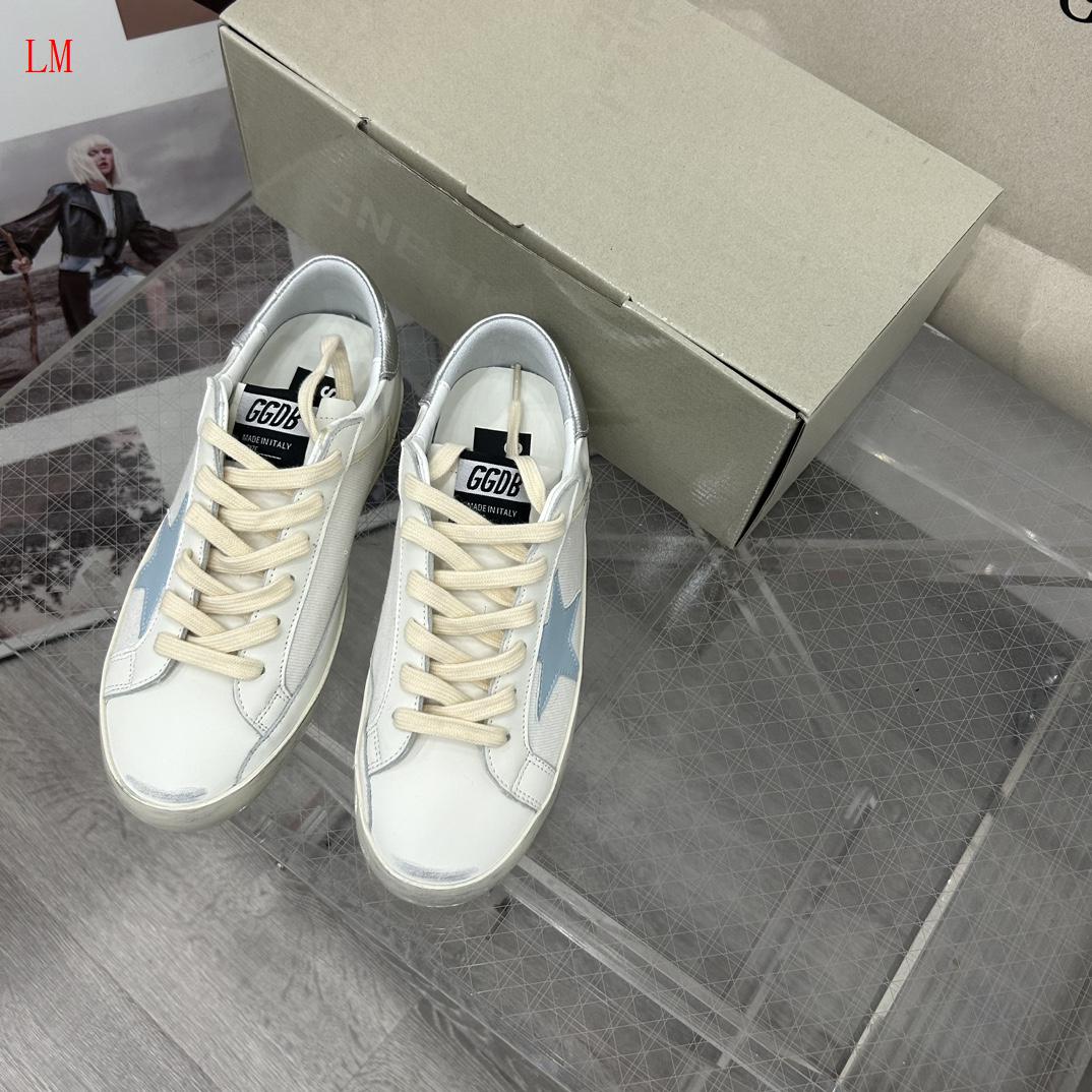 Golden Goose "Light Blue Star and Silver Leather Heel Tab"