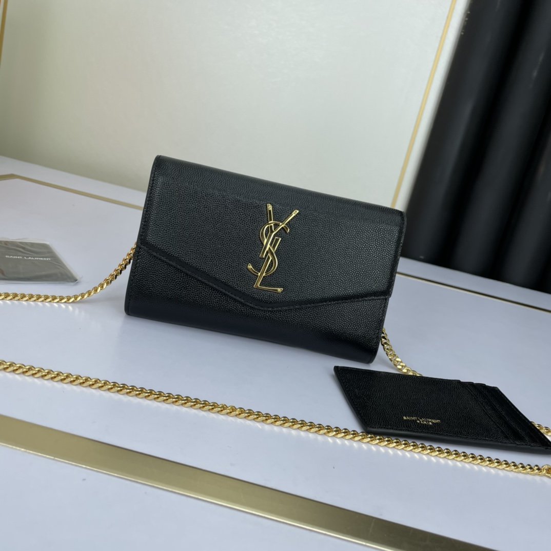 YSL "Uptown Clutch Bag Black"