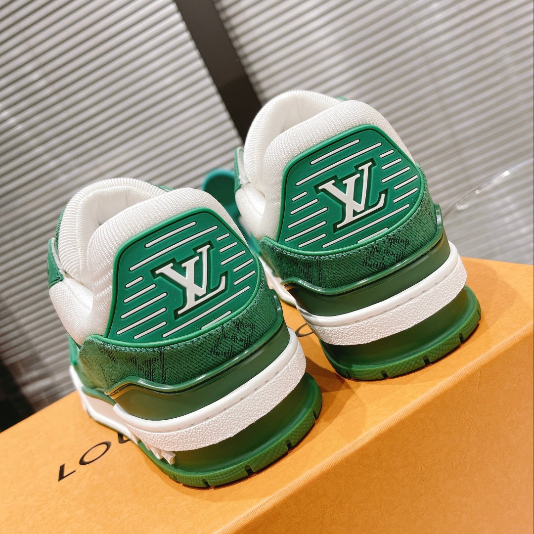Louis Vuitton Trainer Low "Green Monogram Denim"