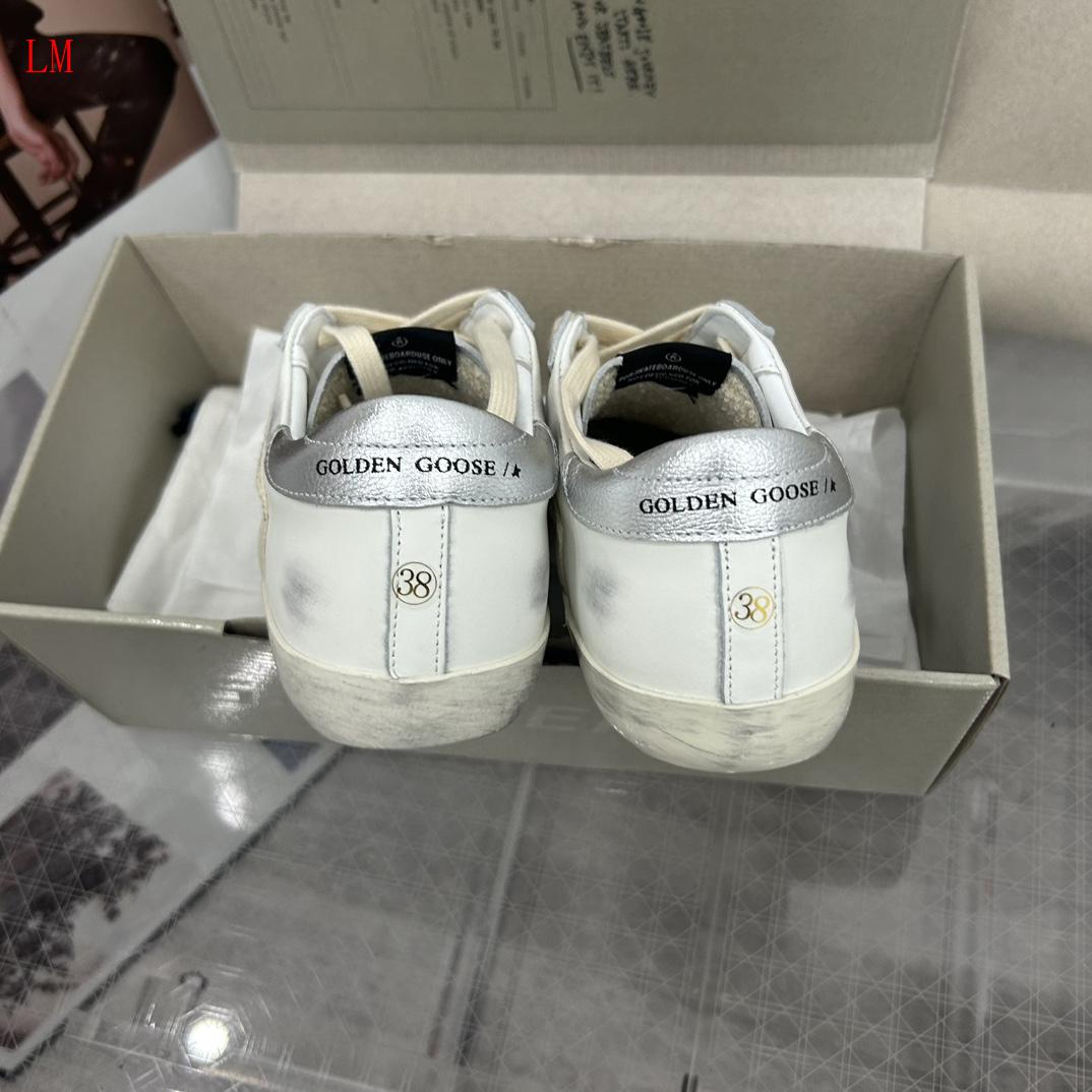 Golden Goose "Light Blue Star and Silver Leather Heel Tab"