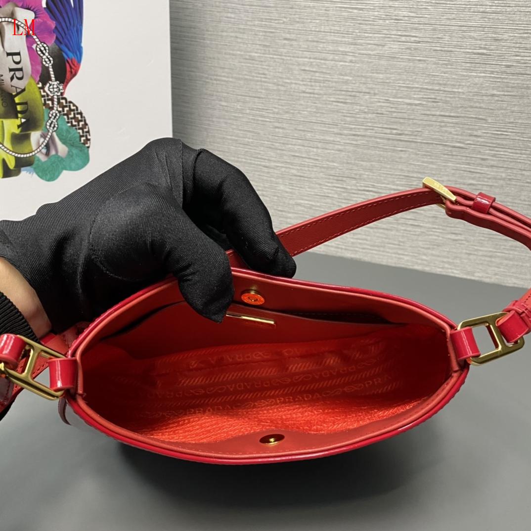 Prada "Red Cleo Patent Leather Bag"