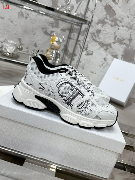 Dior Chrono Sneaker "Mesh with White and Black Leather"