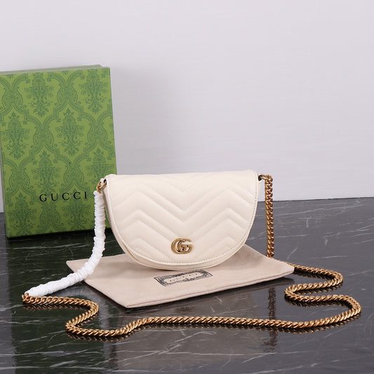 Gucci "Mini GG Marmont Cross Body Bag White"