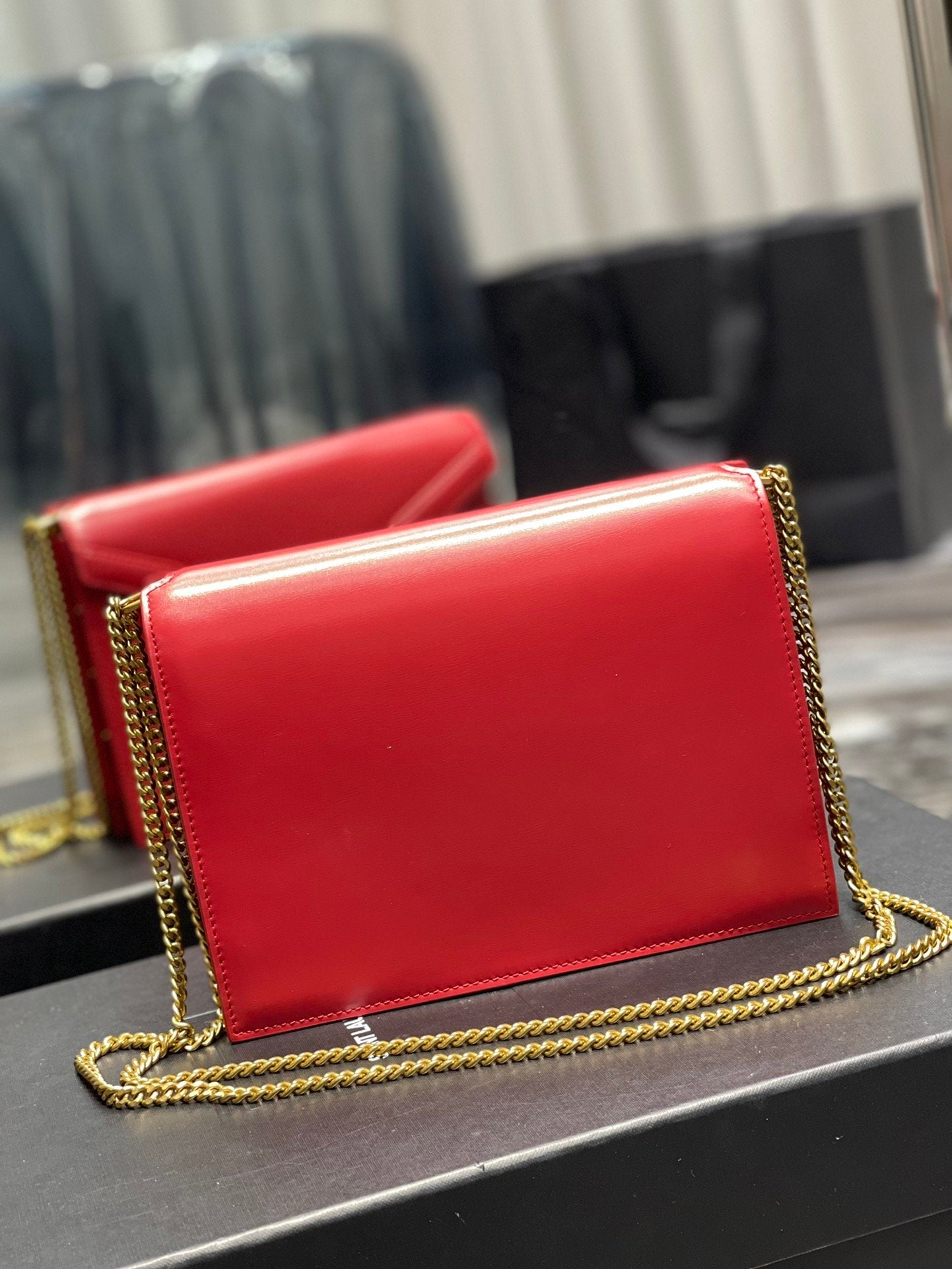 YSL "Cassandra Red Monogram Crossbody"