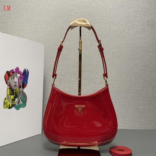 Prada "Red Cleo Patent Leather Bag"