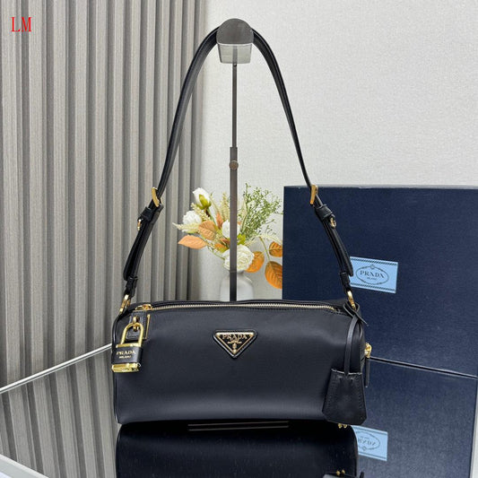 Prada "Medium Black Leather Shoulder Bag"