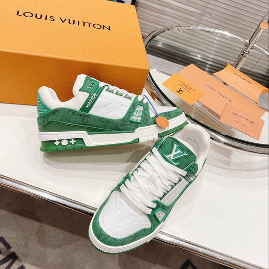 Louis Vuitton Trainer Low "Green Monogram Denim"
