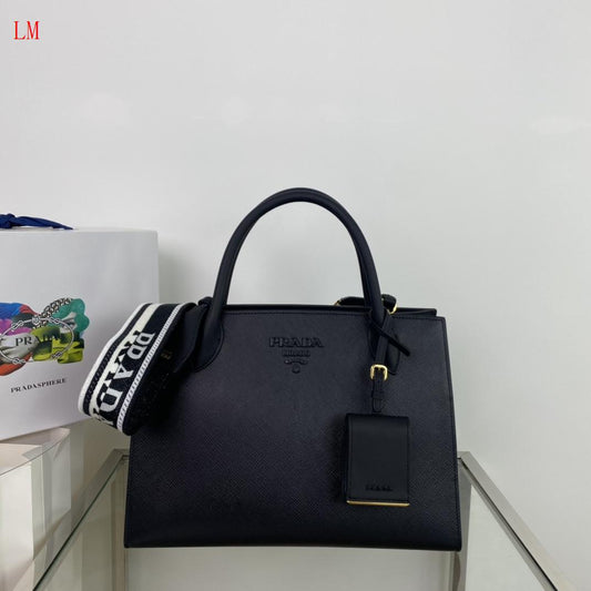 Prada "Black Saffiano Leather Monochrome Tote"
